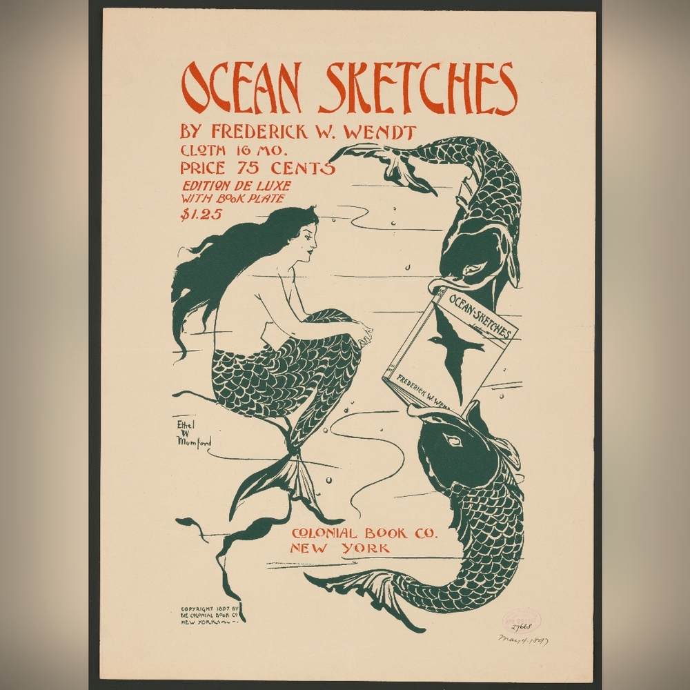 Ocean Sketches Vintage Print
